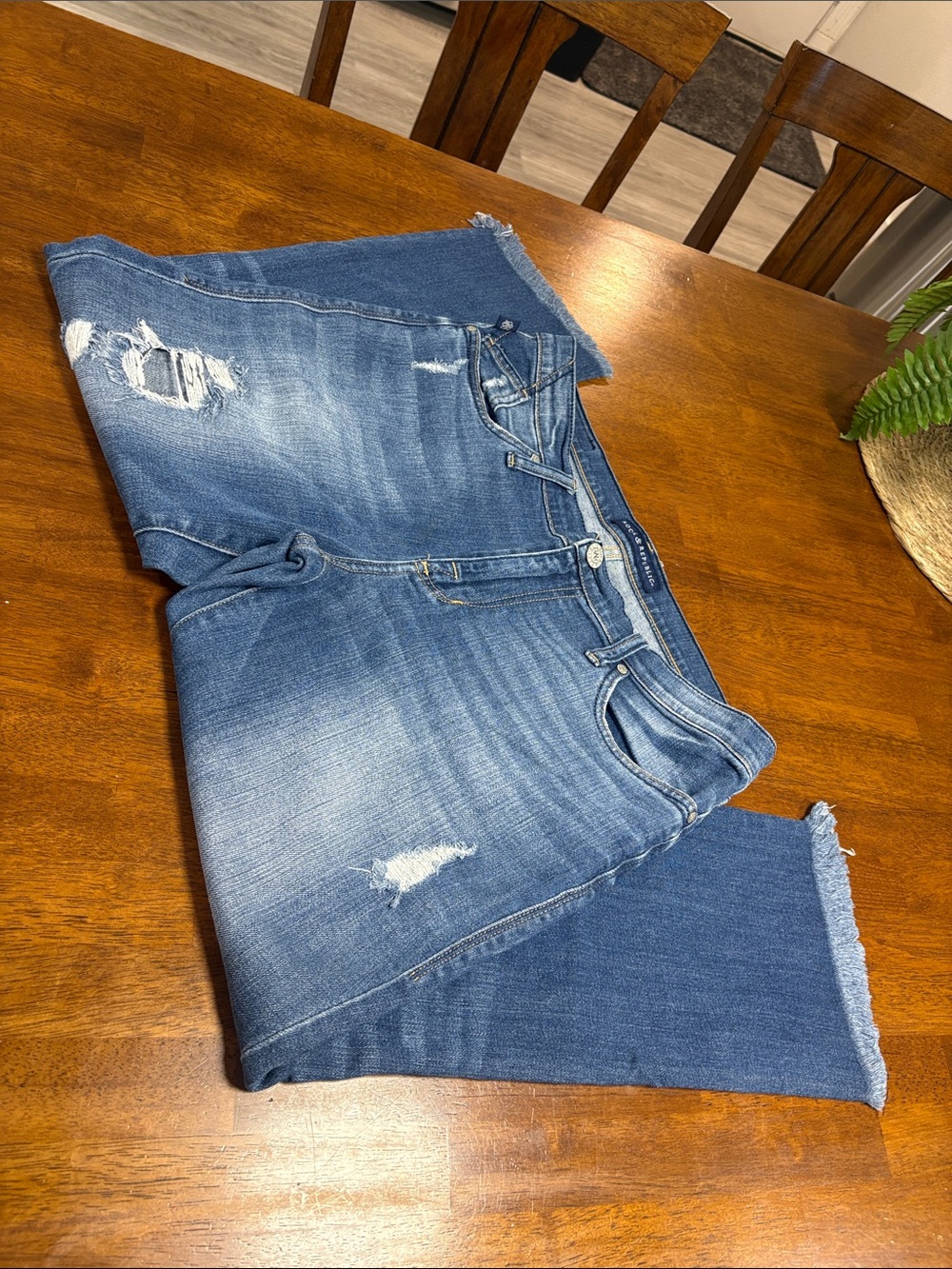 Rock & Republic Medium Blue Denim Jeans with Branded Hardware
